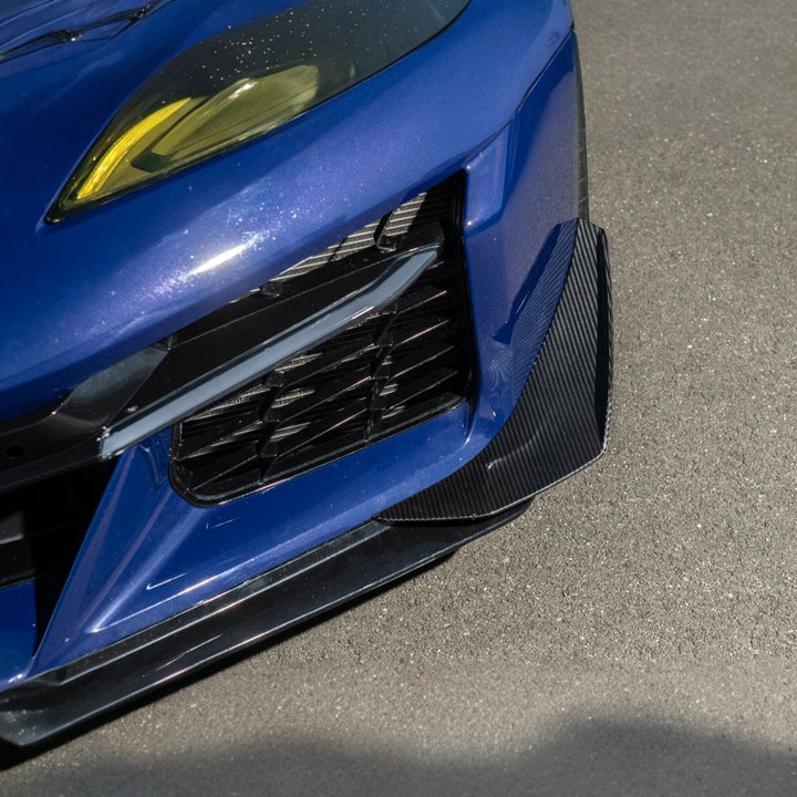 Corvette C8 Carbon Fiber Z07 Performance Package Front Canards Carbon Fiber SPLITTER-1360-BKCF