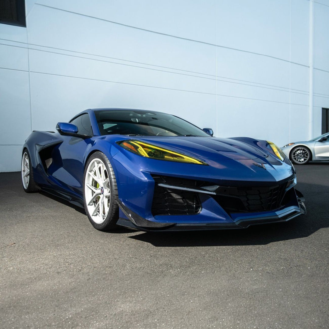 Corvette C8 Carbon Fiber Z07 Performance Package Front Canards Carbon Fiber SPLITTER-1360-BKCF