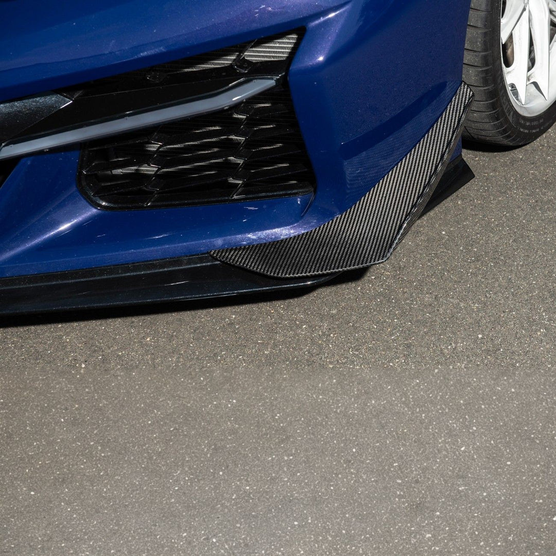 Corvette C8 Carbon Fiber Z07 Performance Package Front Canards Carbon Fiber SPLITTER-1360-BKCF