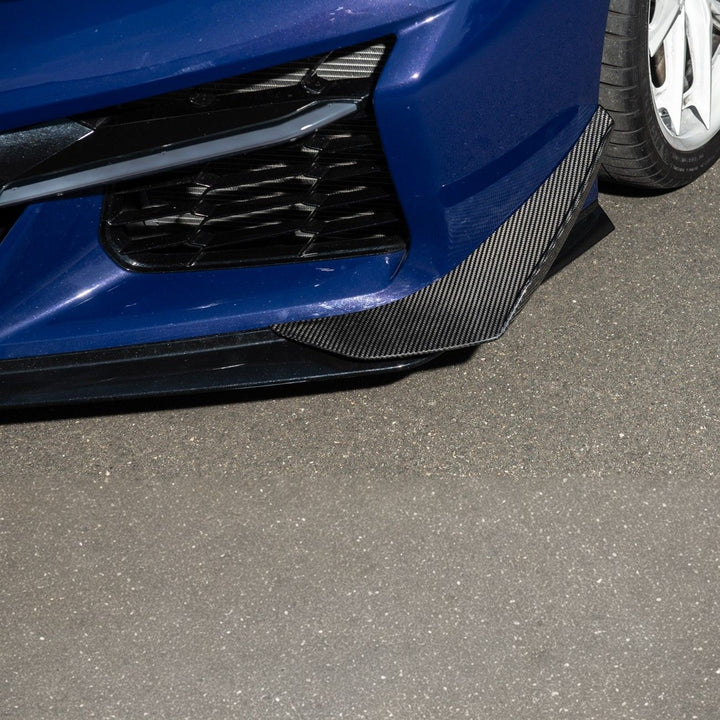 Corvette C8 Carbon Fiber Z07 Performance Package Front Canards Carbon Fiber SPLITTER-1360-BKCF