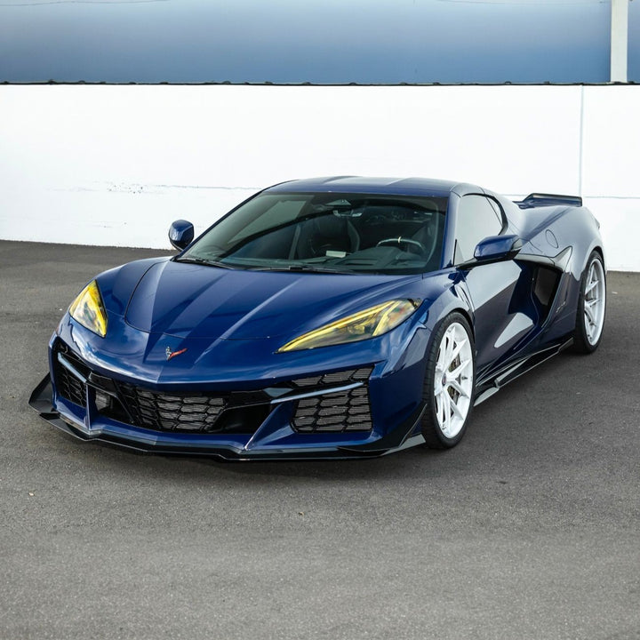 Corvette C8 Carbon Fiber Z07 Performance Package Front Canards Carbon Fiber SPLITTER-1360-BKCF