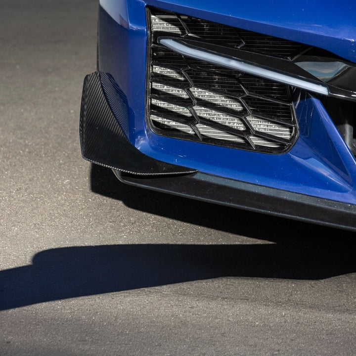 Corvette C8 Carbon Fiber Z07 Performance Package Front Canards Carbon Fiber SPLITTER-1360-BKCF