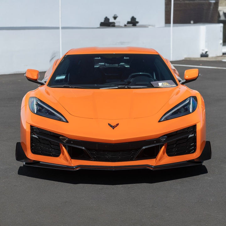 Corvette C8 Carbon Fiber Front Bumper Side Canards Painted Carbon Flash Metallic SPLITTER-528-V2-FRP