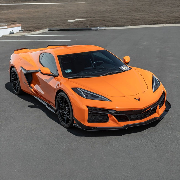Corvette C8 Carbon Fiber Front Bumper Side Canards Painted Carbon Flash Metallic SPLITTER-528-V2-FRP