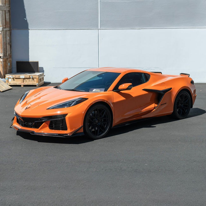 Corvette C8 Carbon Fiber Front Bumper Side Canards Painted Carbon Flash Metallic SPLITTER-528-V2-FRP