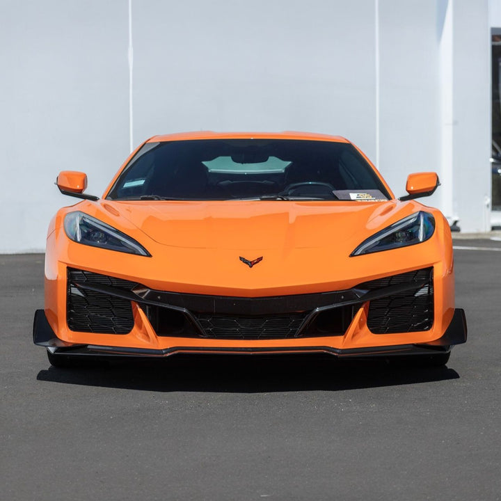 Corvette C8 Carbon Fiber Front Bumper Side Canards Painted Carbon Flash Metallic SPLITTER-528-V2-FRP