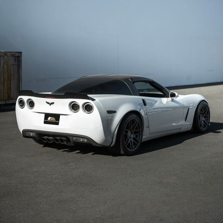 Corvette C6 ZR1 Extended Rear Trunk Lid Wing Spoiler Matte Black SPOILER-1288-ABS
