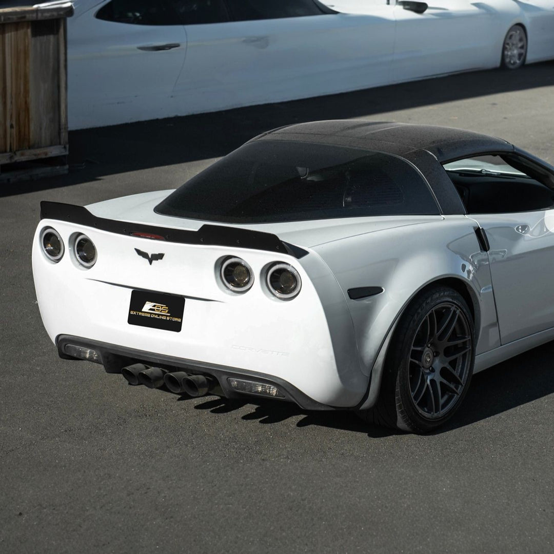 Corvette C6 ZR1 Extended Rear Trunk Lid Wing Spoiler Matte Black SPOILER-1288-ABS