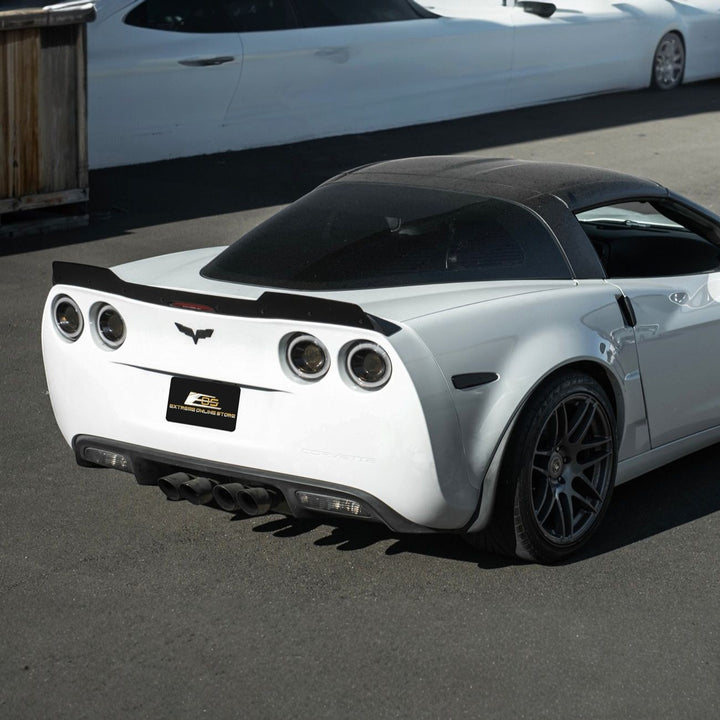 Corvette C6 ZR1 Extended Rear Trunk Lid Wing Spoiler Matte Black SPOILER-1288-ABS