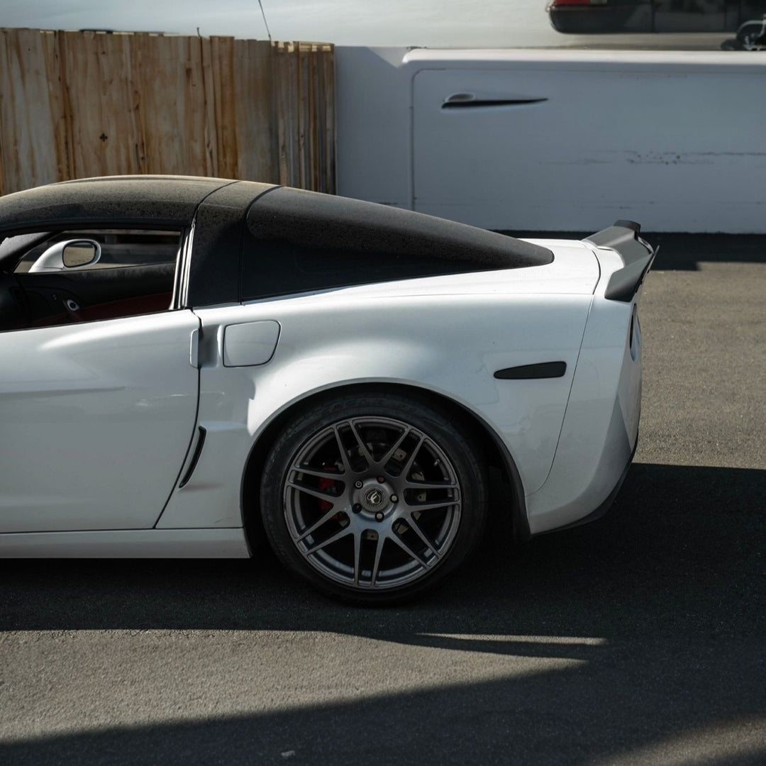 Corvette C6 ZR1 Extended Rear Trunk Lid Wing Spoiler Matte Black SPOILER-1288-ABS