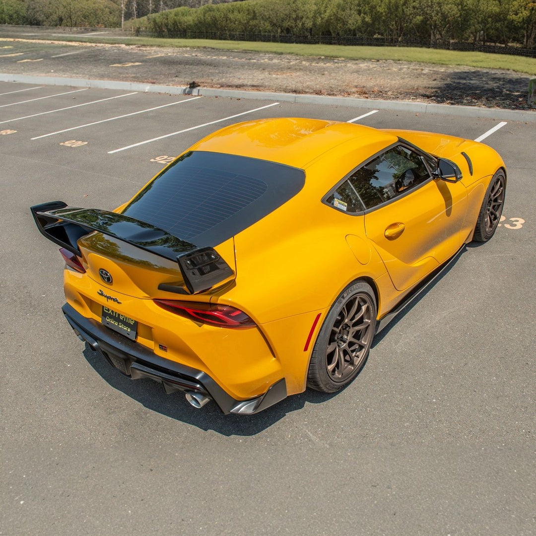 2020-Up Toyota GR Supra ST Style Glossy Black Rear Trunk Lid Wing Spoiler SPOILER-443-V2-ABS-MID_SPLITTER-443-V2-ABS