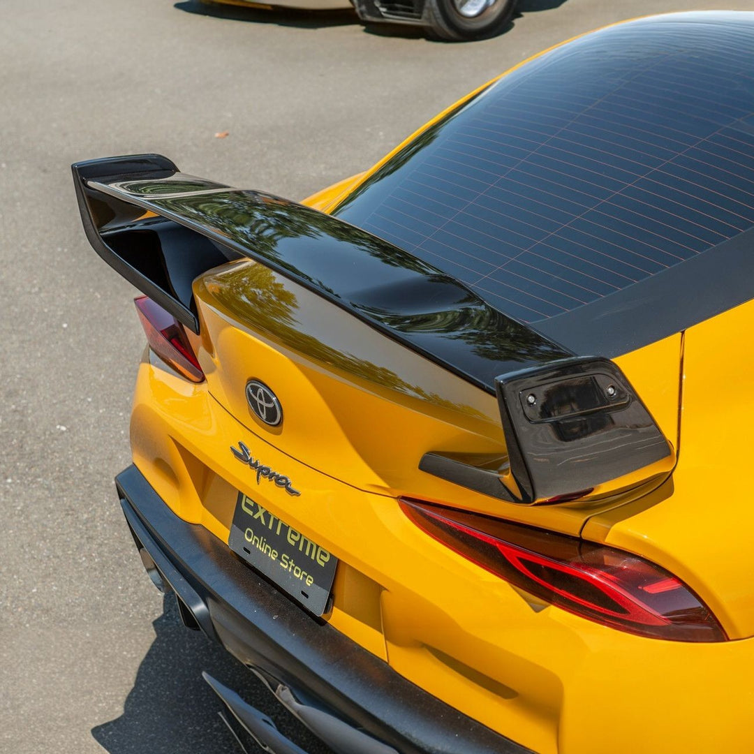 2020-Up Toyota GR Supra ST Style Glossy Black Rear Trunk Lid Wing Spoiler SPOILER-443-V2-ABS-MID_SPLITTER-443-V2-ABS