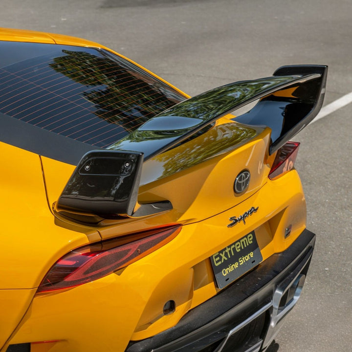 2020-Up Toyota GR Supra ST Style Glossy Black Rear Trunk Lid Wing Spoiler SPOILER-443-V2-ABS-MID_SPLITTER-443-V2-ABS