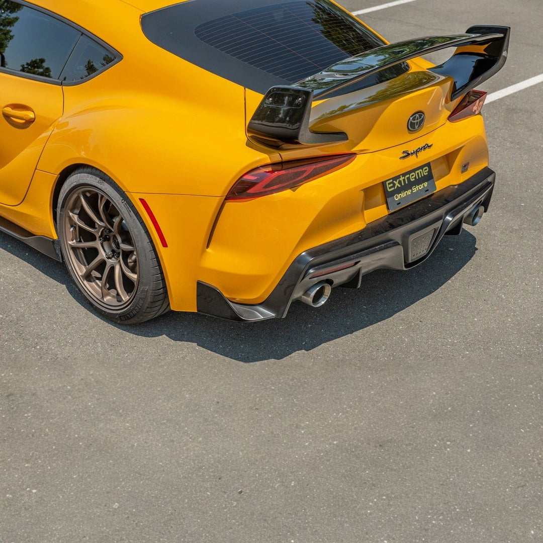 2020-Up Toyota GR Supra ST Style Glossy Black Rear Trunk Lid Wing Spoiler SPOILER-443-V2-ABS-MID_SPLITTER-443-V2-ABS