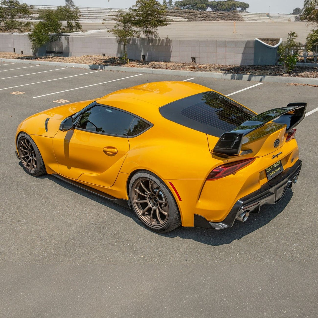 2020-Up Toyota GR Supra ST Style Glossy Black Rear Trunk Lid Wing Spoiler SPOILER-443-V2-ABS-MID_SPLITTER-443-V2-ABS