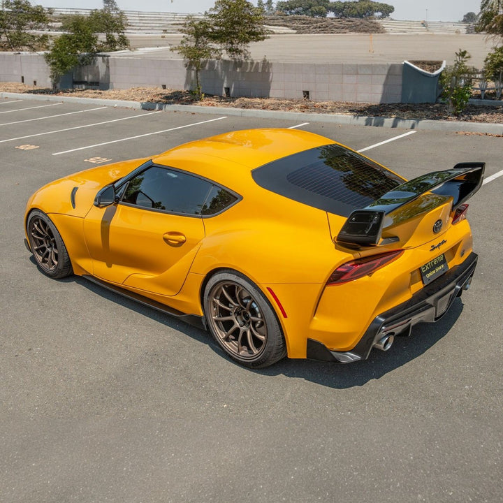 2020-Up Toyota GR Supra ST Style Glossy Black Rear Trunk Lid Wing Spoiler SPOILER-443-V2-ABS-MID_SPLITTER-443-V2-ABS