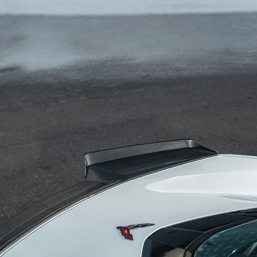 Corvette C8 Carbon Fiber Rear Wing Spoiler with Extended Winglets Carbon Fiber SPOILER-733-BKCF_SPLITTER-1354-BKCF