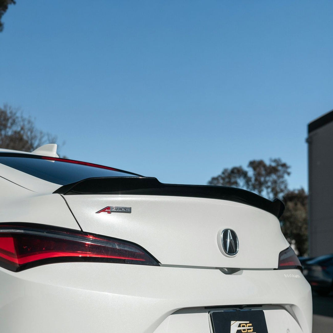 2023-Up Acura Integra Carbon Fiber Extended Style Glossy Black Rear Trunk Lid Wing Spoiler Glossy Black SPOILER-946-V2-ABS