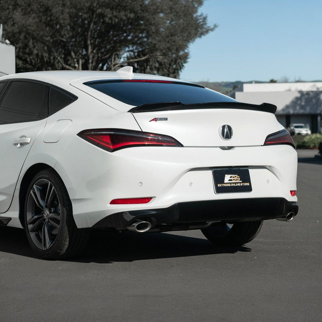 2023-Up Acura Integra Carbon Fiber Extended Style Glossy Black Rear Trunk Lid Wing Spoiler Glossy Black SPOILER-946-V2-ABS
