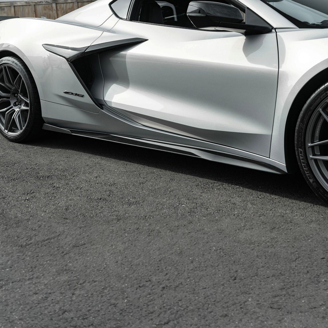 Corvette C8 EOS Performance Package Side Skirts Painted Matte Black SS-1175-ABS