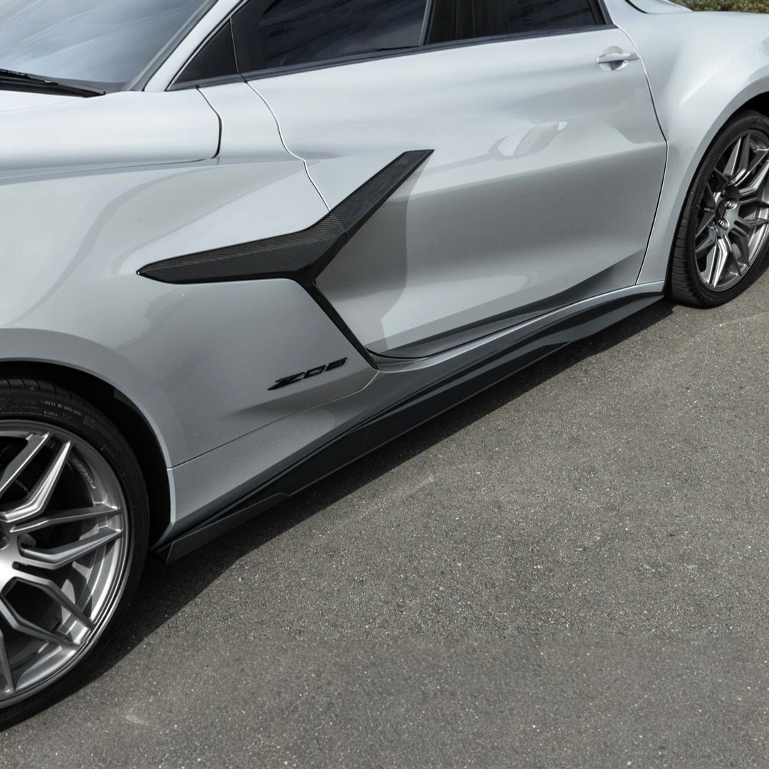 Corvette C8 EOS Performance Package Side Skirts Painted Matte Black SS-1175-ABS