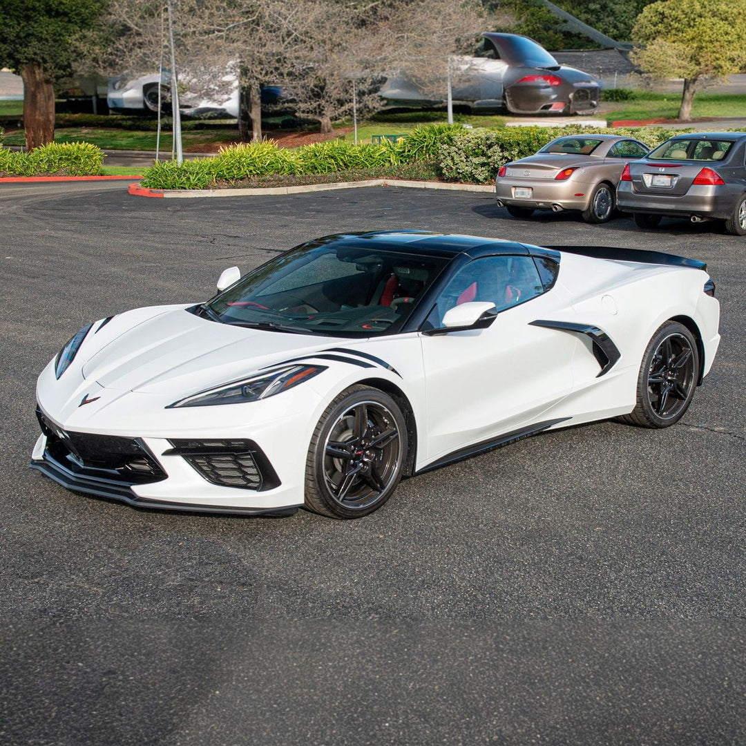 Corvette C8 GM Z51 Style Add-On Side Skirts Primer Black SS-275-FRP