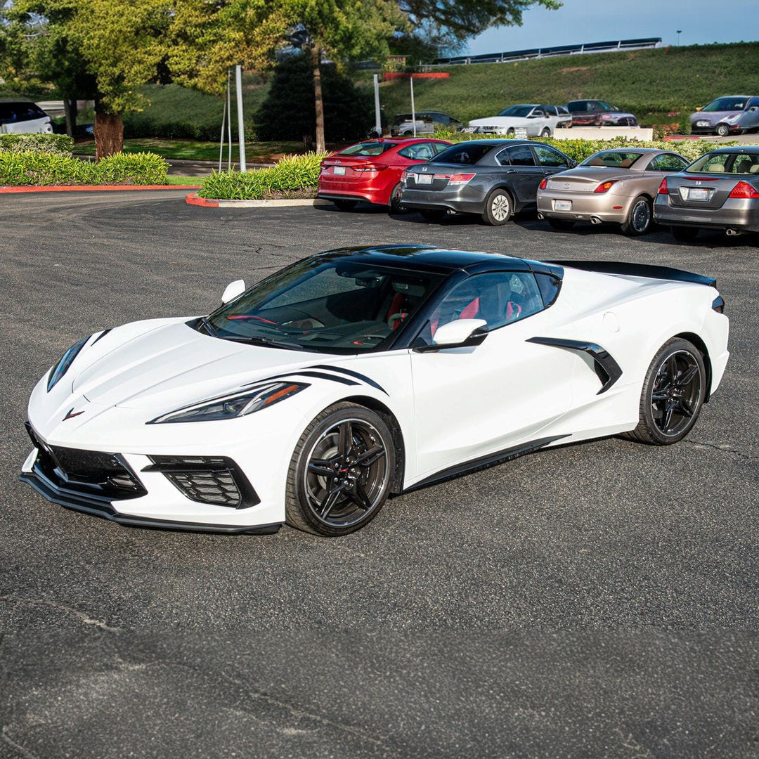 Corvette C8 GM Z51 Style Add-On Side Skirts Primer Black SS-275-FRP