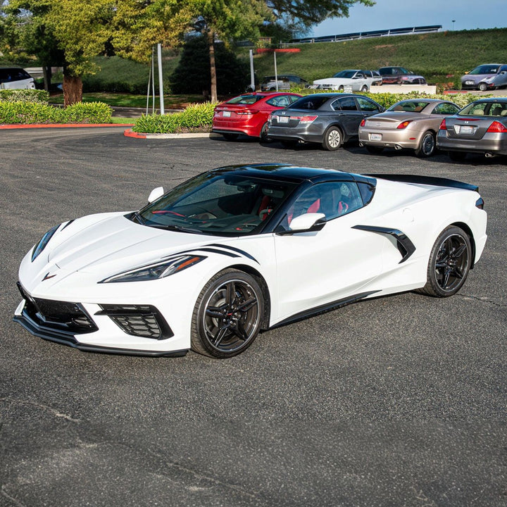 Corvette C8 GM Z51 Style Add-On Side Skirts Primer Black SS-275-FRP