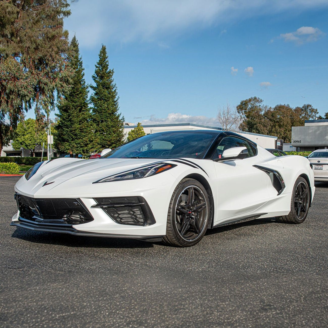 Corvette C8 GM Z51 Style Add-On Side Skirts Primer Black SS-275-FRP