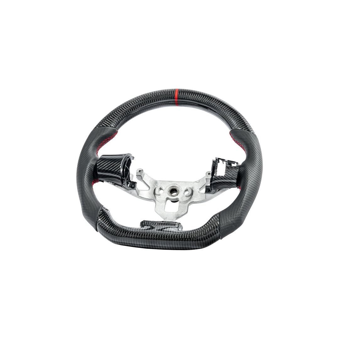 Corvette C6 Carbon Fiber Steering Wheel &amp; Spoke Covers With Button Cover ST-C6-FACTORY-001_BC-C6-0513-002