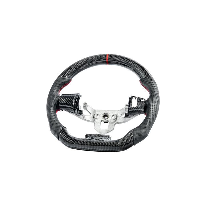 Corvette C6 Carbon Fiber Steering Wheel &amp; Spoke Covers With Button Cover ST-C6-FACTORY-001_BC-C6-0513-002