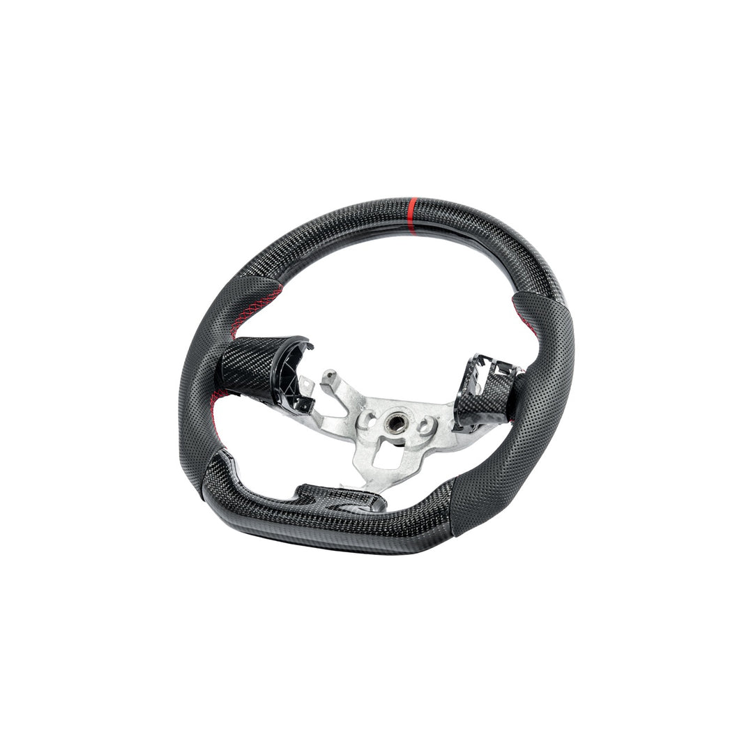 Corvette C6 Carbon Fiber Steering Wheel &amp; Spoke Covers With Button Cover ST-C6-FACTORY-001_BC-C6-0513-002