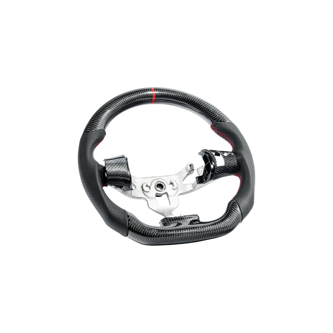 Corvette C6 Carbon Fiber Steering Wheel &amp; Spoke Covers With Button Cover ST-C6-FACTORY-001_BC-C6-0513-002