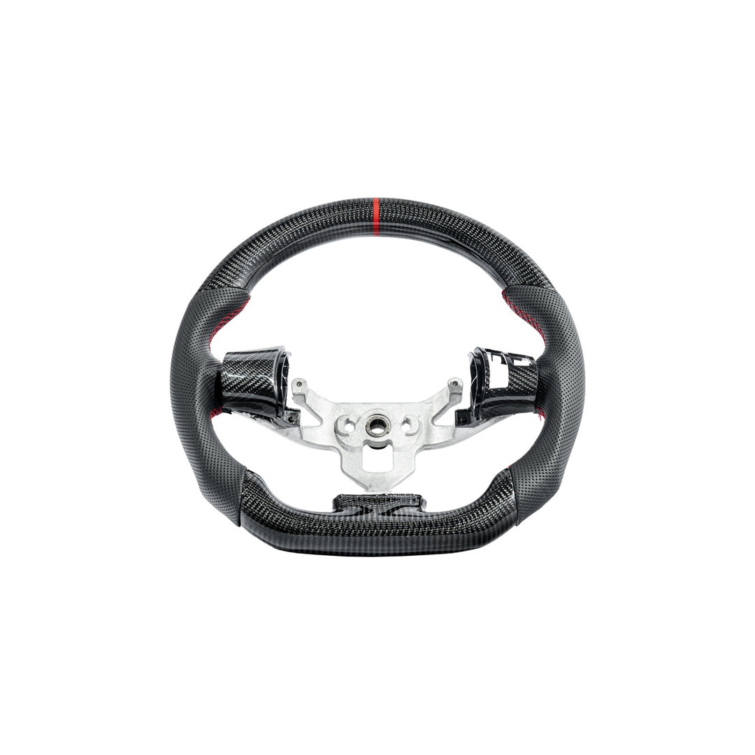 Corvette C6 Carbon Fiber Steering Wheel &amp; Spoke Covers With Button Cover ST-C6-FACTORY-001_BC-C6-0513-002