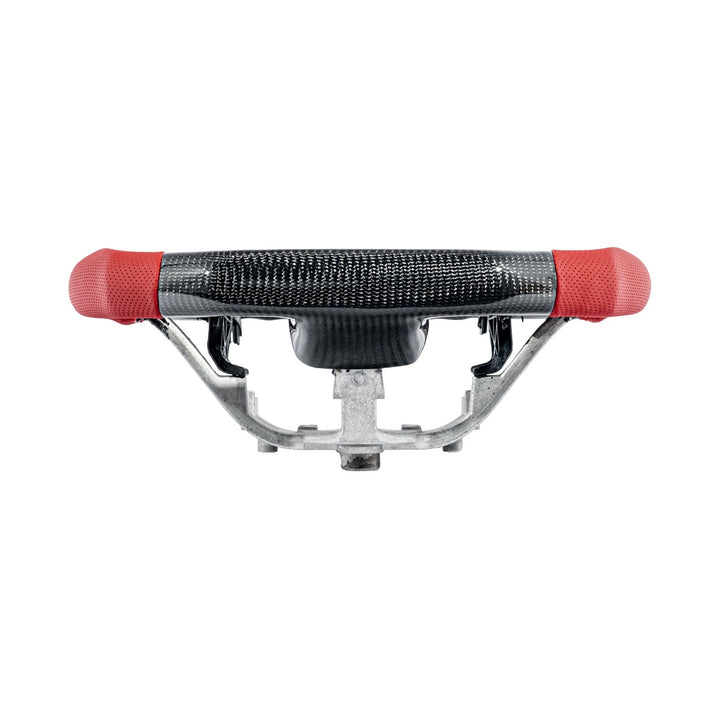 Corvette C6 Carbon Fiber Steering Wheel and Spoke Cover Package Gloss Carbon Fiber Red Stitching Red Top Stripe