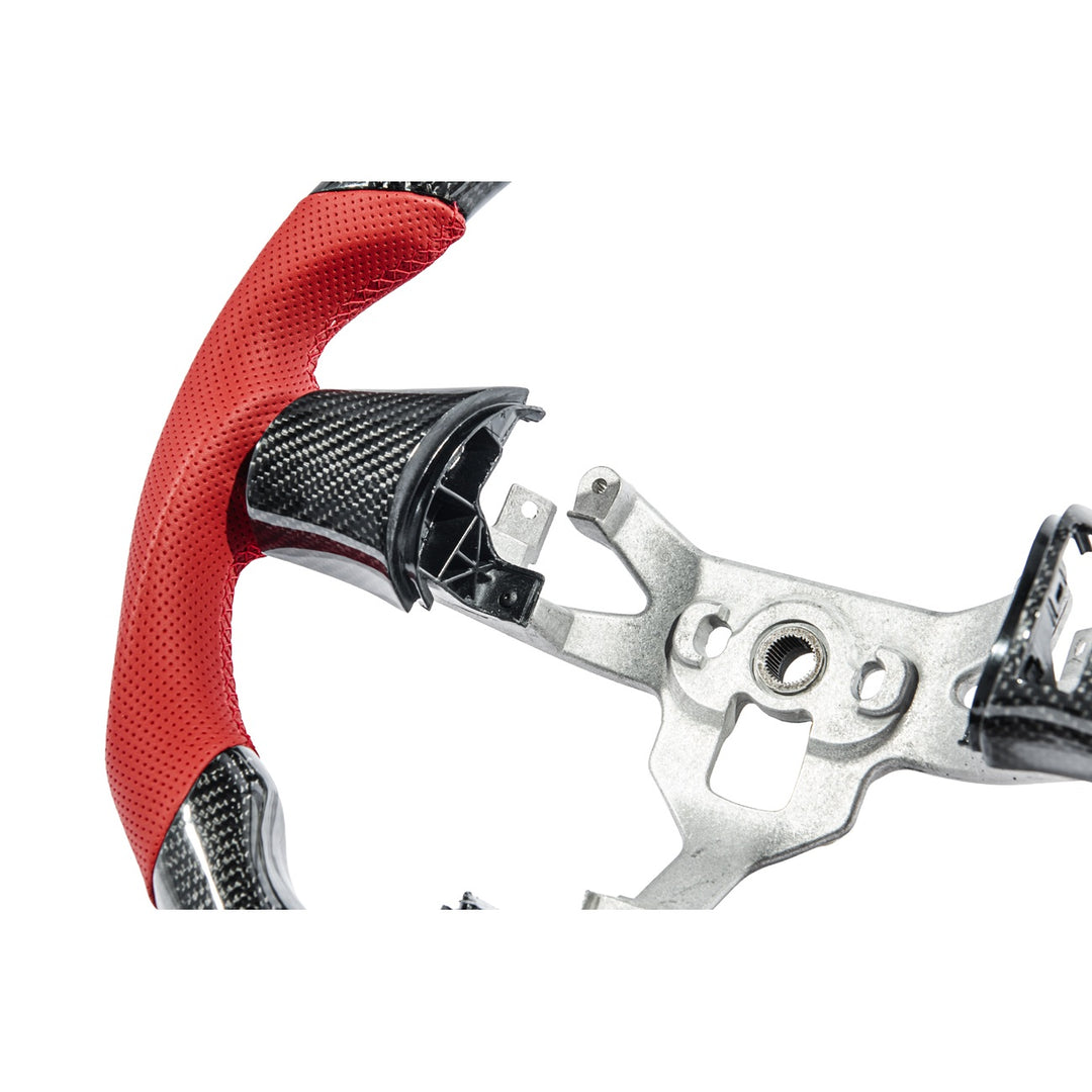 Corvette C6 Carbon Fiber Steering Wheel and Spoke Cover Package With Button Cover ST-C6-FACTORY-007_BC-C6-0513-002