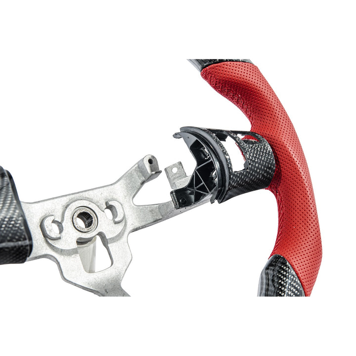 Corvette C6 Carbon Fiber Steering Wheel and Spoke Cover Package With Button Cover ST-C6-FACTORY-007_BC-C6-0513-002