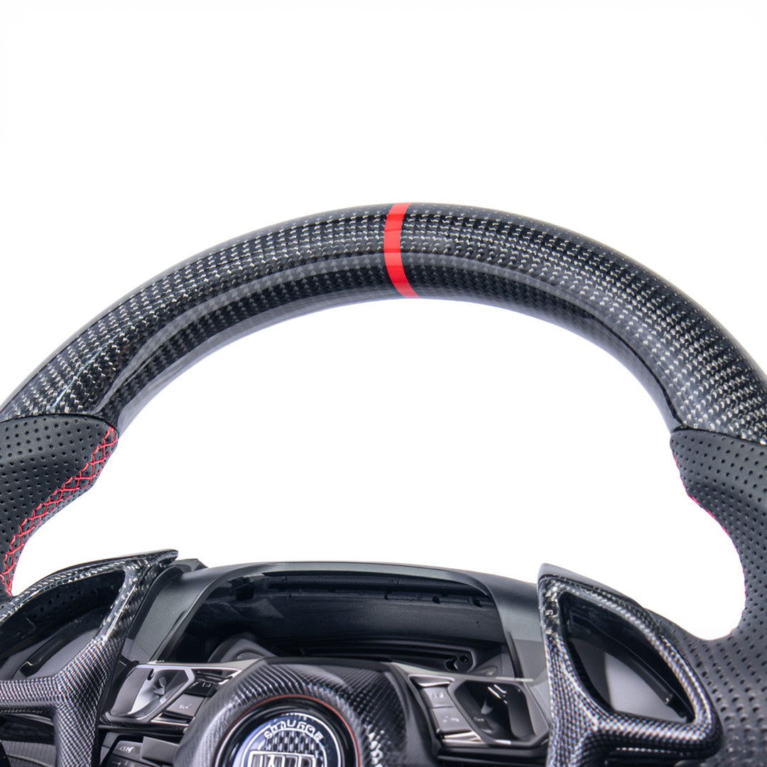 2016-2024 Chevrolet Camaro Carbon Fiber Replacement Steering Wheel With Button Cover ST-CAMARO-1624-002