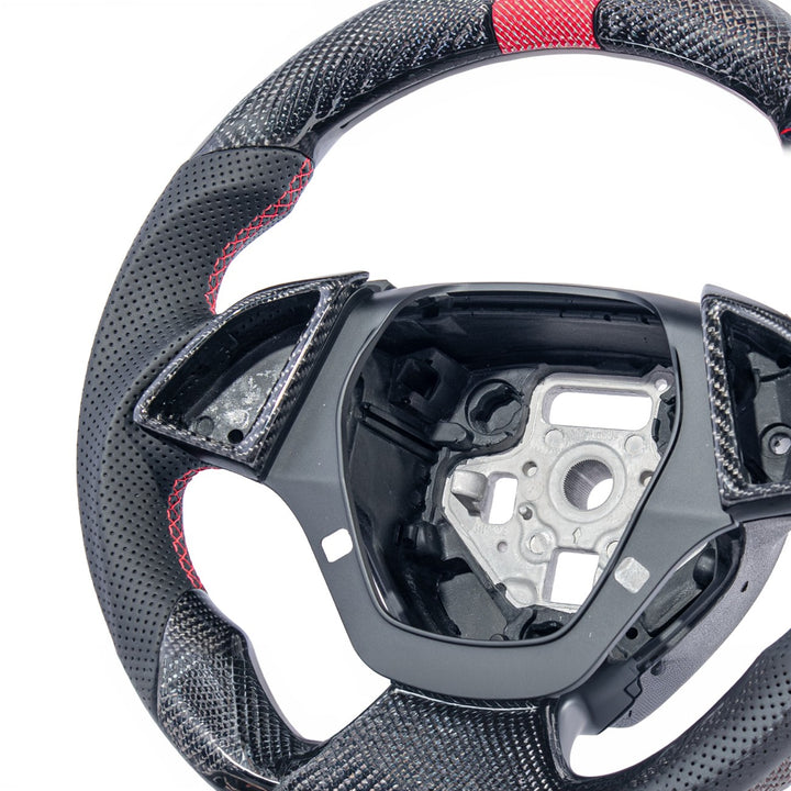 2016-2024 Chevrolet Camaro Carbon Fiber Replacement Steering Wheel With Button Cover ST-CAMARO-1624-002