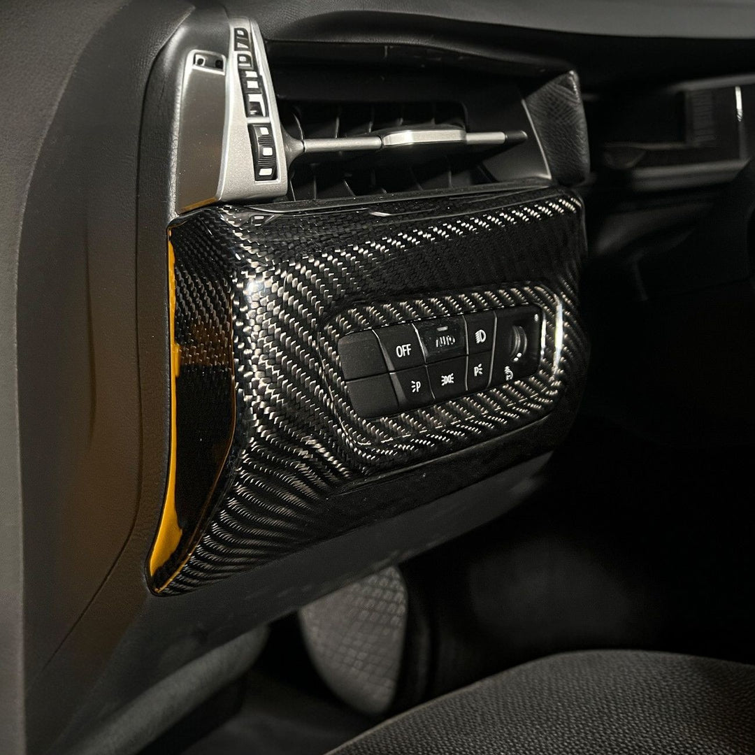 2020-Up Toyota Supra Carbon Fiber JDM Factory Style Headlight Switch Cover TC-635-BKCF