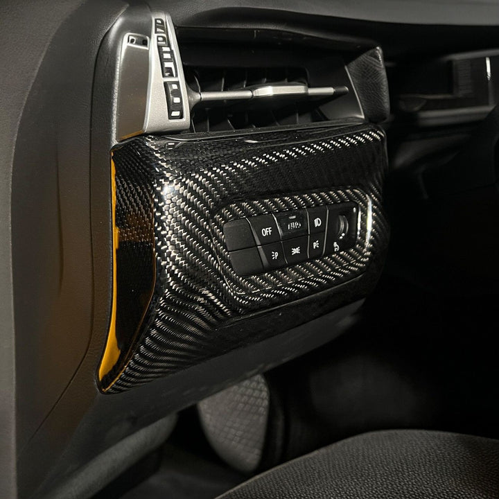 2020-Up Toyota Supra Carbon Fiber JDM Factory Style Headlight Switch Cover TC-635-BKCF
