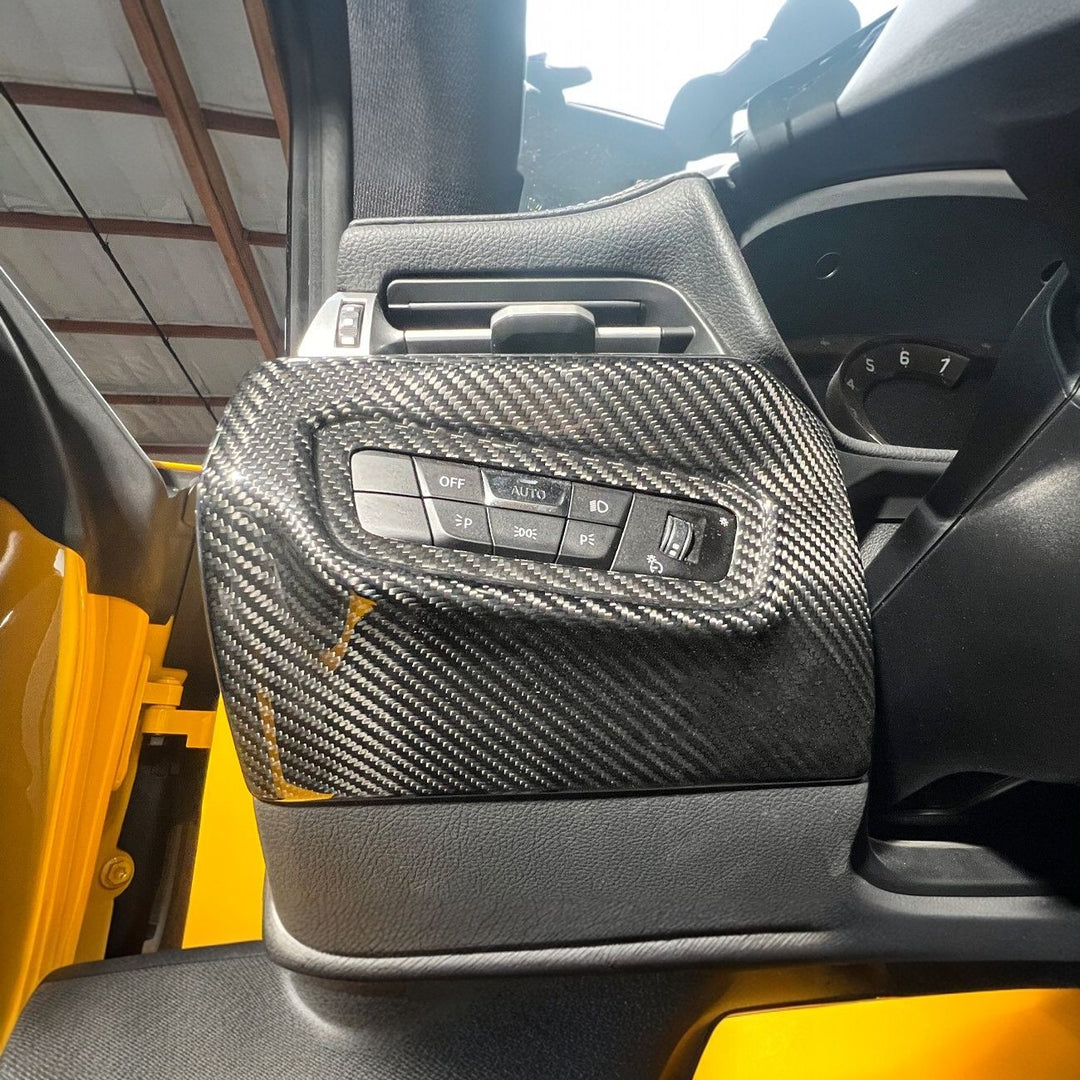 2020-Up Toyota Supra Carbon Fiber JDM Factory Style Headlight Switch Cover TC-635-BKCF