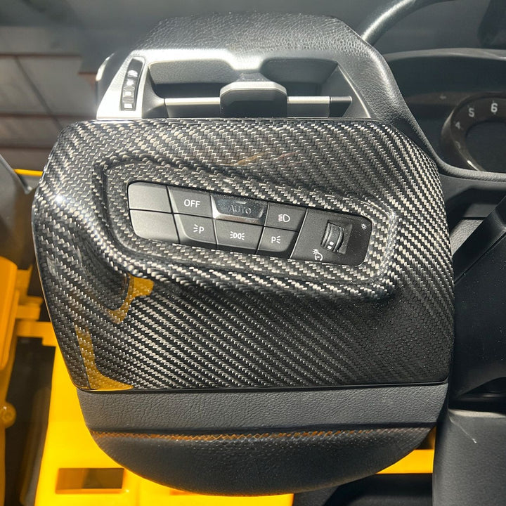 2020-Up Toyota Supra Carbon Fiber JDM Factory Style Headlight Switch Cover TC-635-BKCF