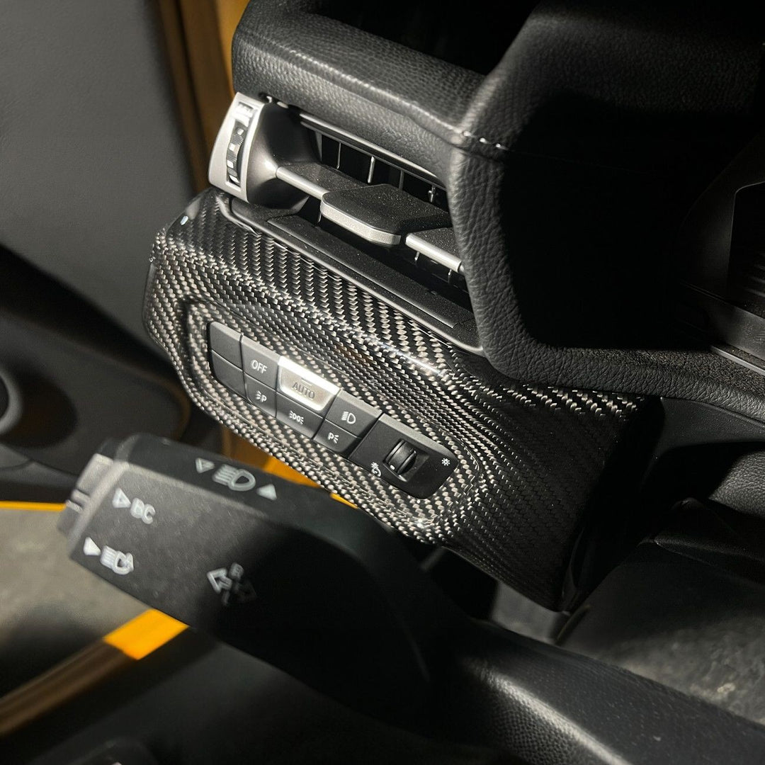 2020-Up Toyota Supra Carbon Fiber JDM Factory Style Headlight Switch Cover TC-635-BKCF