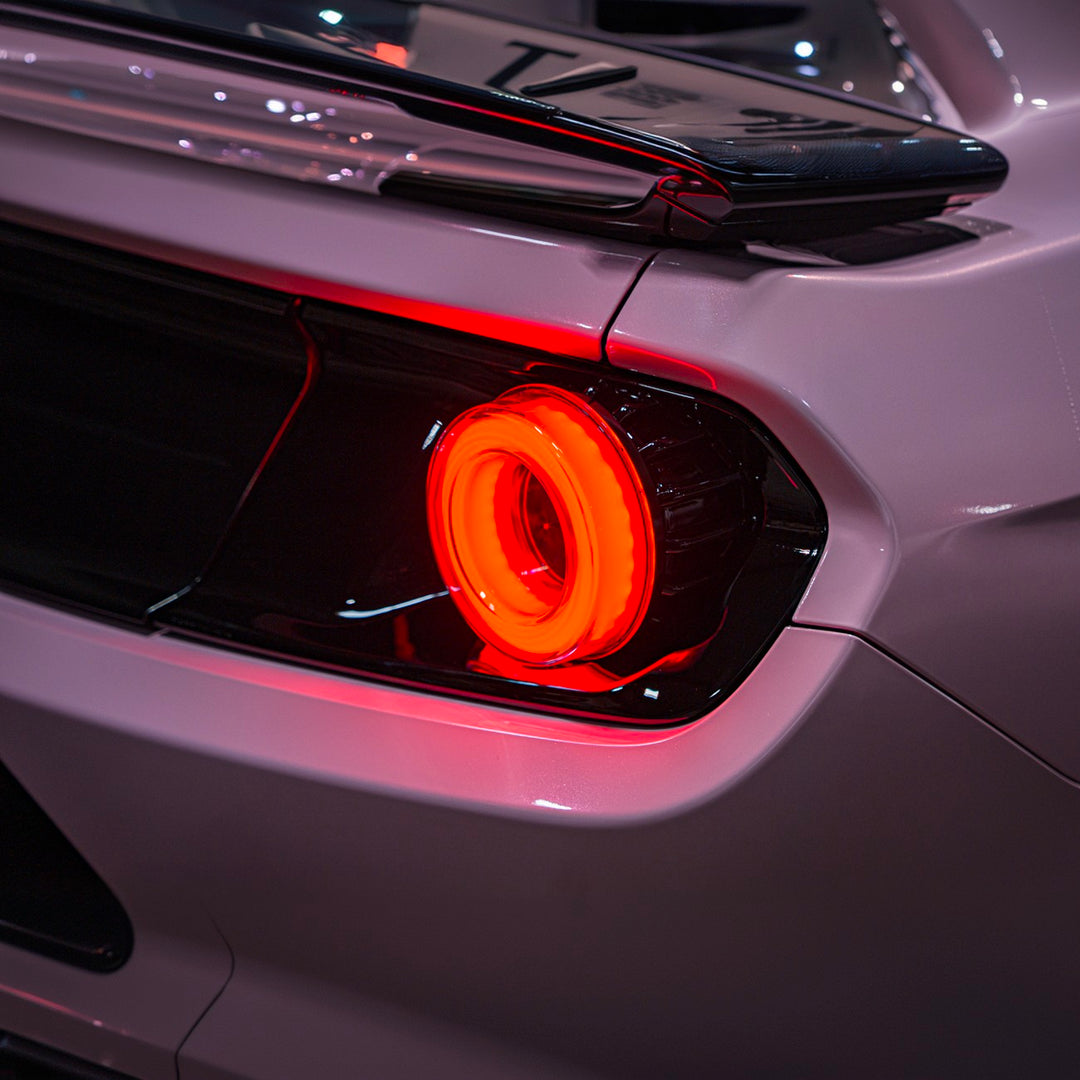 2015-2023 Ford Mustang Ferrari Style LED Red Lens Sequential Rear Taillights Red Lens TL-1467-RD