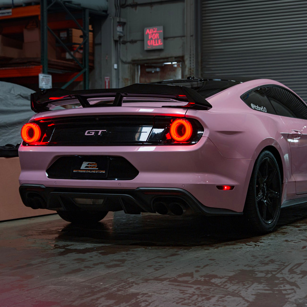 2015-2023 Ford Mustang Ferrari Style LED Red Lens Sequential Rear Taillights Smoke Tinted Lens TL-1467-SM