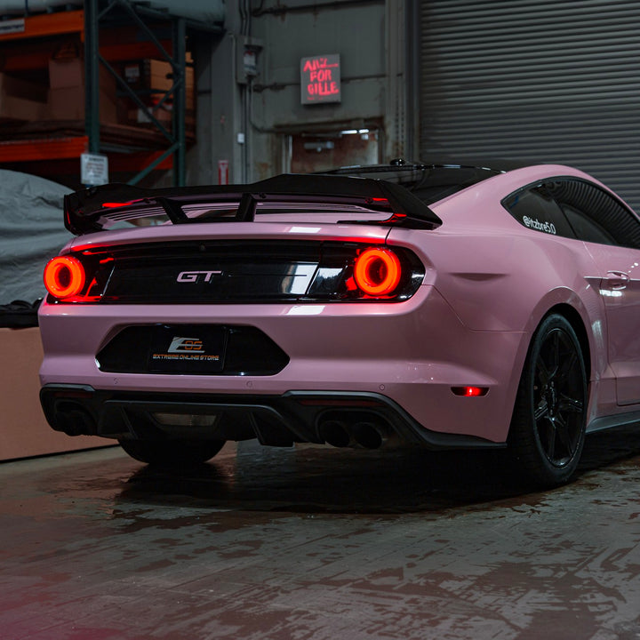 2015-2023 Ford Mustang Ferrari Style LED Red Lens Sequential Rear Taillights Smoke Tinted Lens TL-1467-SM