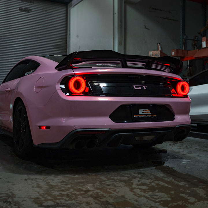 2015-2023 Ford Mustang Ferrari Style LED Red Lens Sequential Rear Taillights Smoke Tinted Lens TL-1467-SM