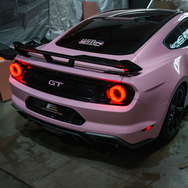2015-2023 Ford Mustang Ferrari Style LED Red Lens Sequential Rear Taillights Smoke Tinted Lens TL-1467-SM