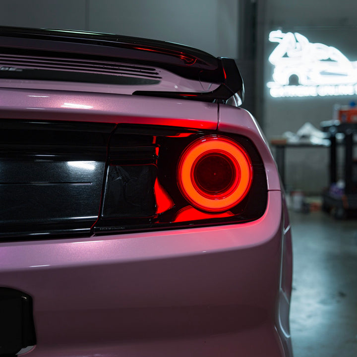 2015-2023 Ford Mustang Ferrari Style LED Red Lens Sequential Rear Taillights Smoke Tinted Lens TL-1467-SM